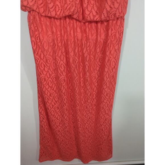 Emma & Michele Red Lace Halter Blouson Maxi Dress Size 2X Coastal Party NWT - Picture 8 of 11